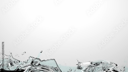 Various water shapes moving and flowing, splashes and movement of liquid photo