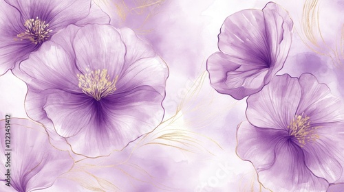 Wallpaper Mural Lavender Flowers Watercolor Abstract Art Design Torontodigital.ca