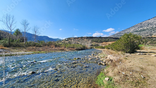 Eglence river crossing the Çukur village in Karaisali district of Adana province in Türkiye  photo