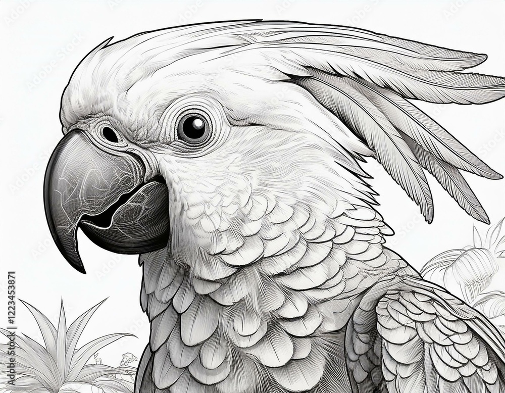 Fototapeta premium Ausmalbild Kakadu