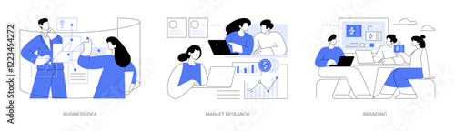 New startup project isolated cartoon vector illustrations se