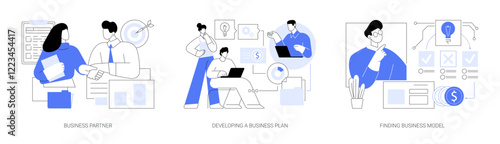 Startup company isolated cartoon vector illustrations se