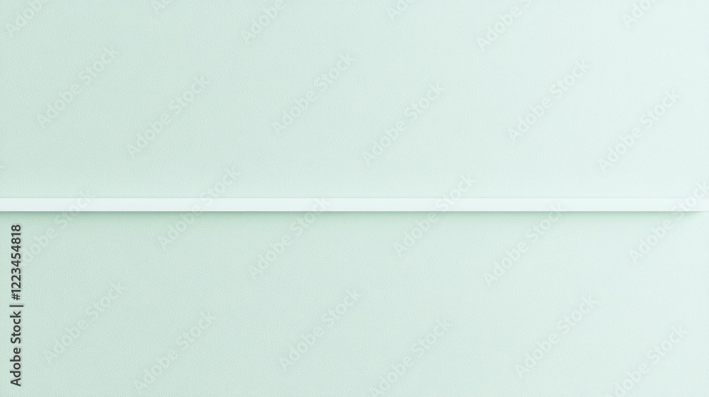 A single white shelf against a light green wall A single white shelf against a light green wall