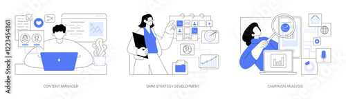 SMM business isolated cartoon vector illustrations se