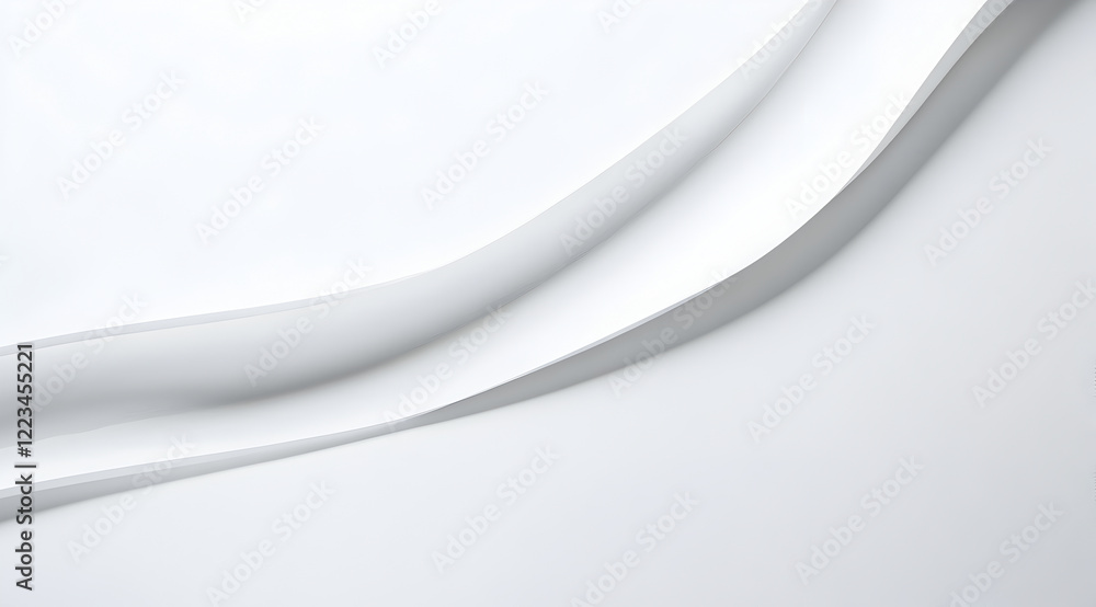 Obraz premium Minimalistic White Paper Layers with Soft Shadows for Clean Background or Graphic Design Use