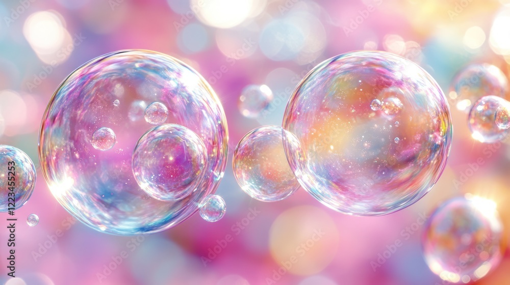 Pastel bubbles float, bokeh background, dreamy, design Pastel bubbles float, bokeh background, dreamy, design