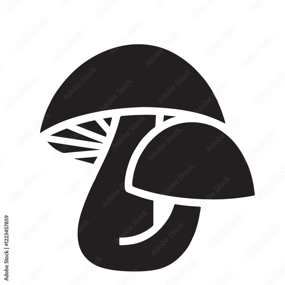 Simple Black Mushroom Icon Graphic Design Simple Black Mushroom Icon Graphic Design