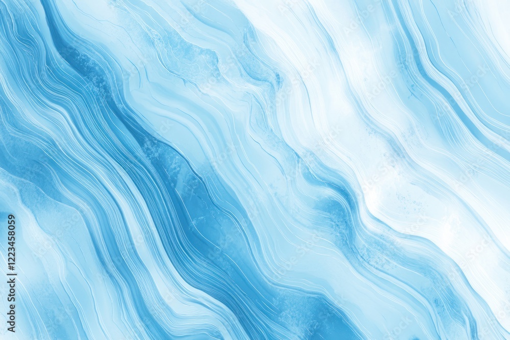 Obraz premium Blue marble texture, wavy pattern, abstract background, design element