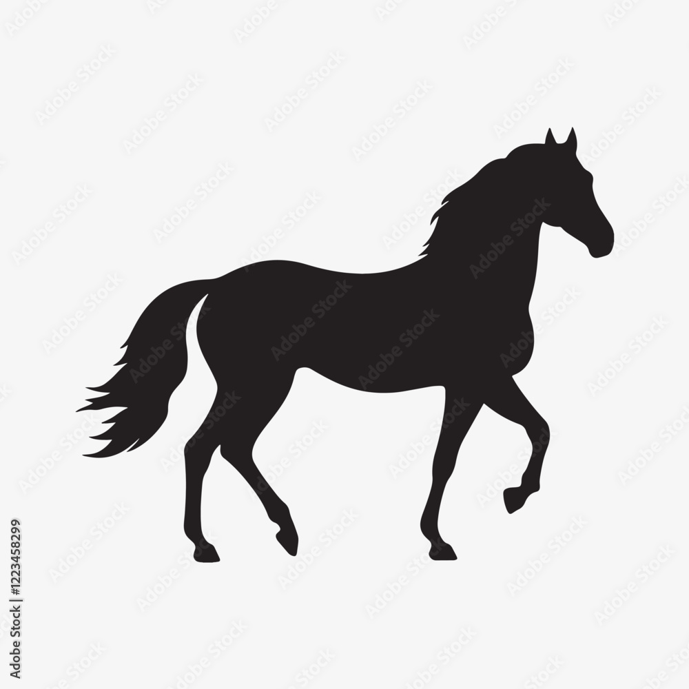 Minimalistic black silhouette icon horse Minimalistic black silhouette icon horse