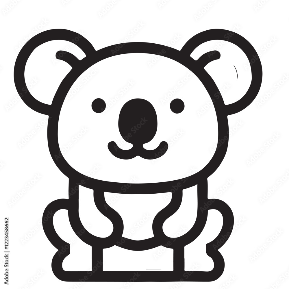 Obraz premium Adorable Koala Bear Cartoon Illustration
