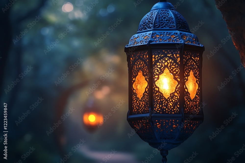 Ornate Lantern Glowing in a Mystical Forest at Twilight
Ornate Lantern Glowing in a Mystical Forest at Twilight