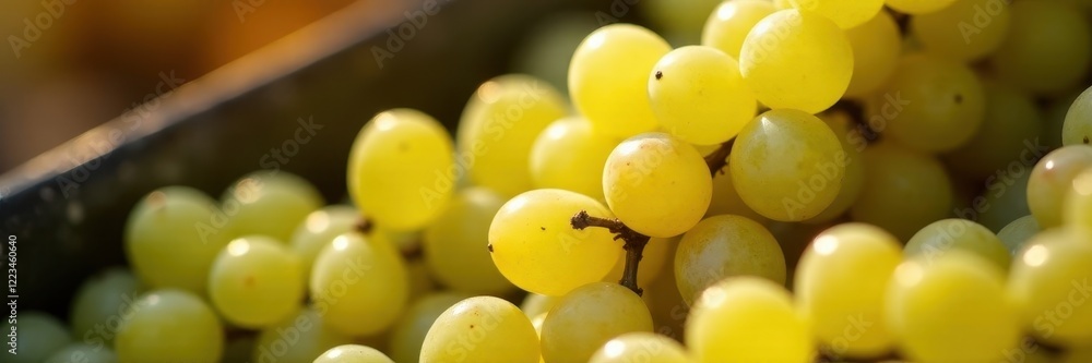 Close-up of Chardonnay grapes crushed by a destemmer , agricultural, color Close-up of Chardonnay grapes crushed by a destemmer , agricultural, color
