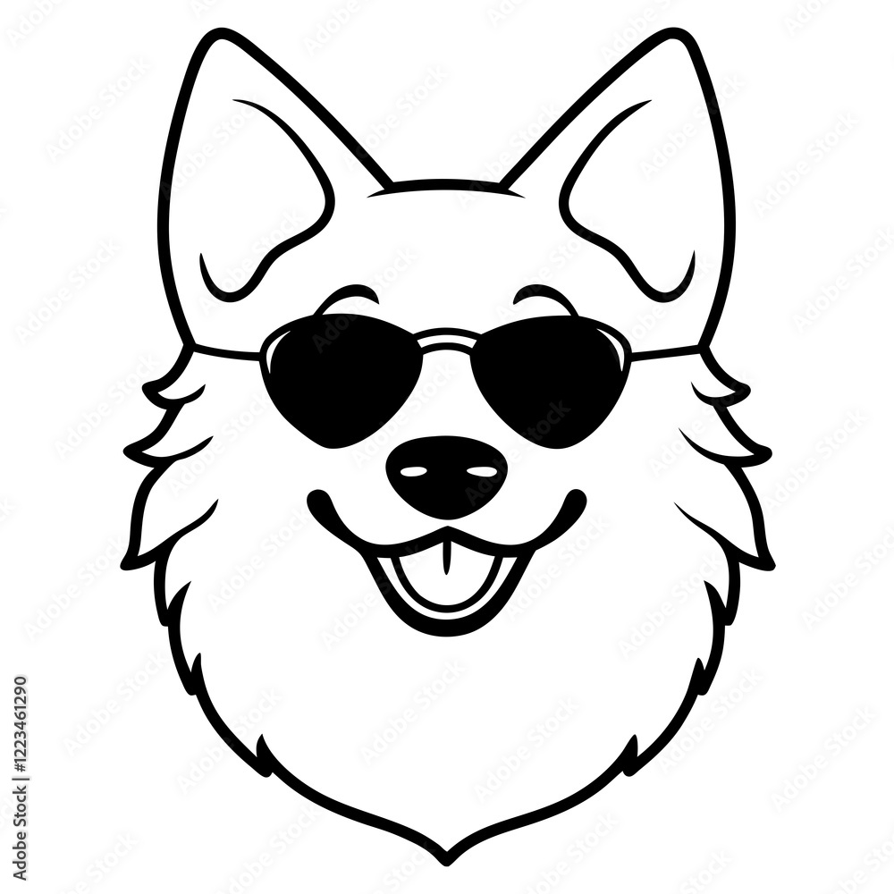 Funny icelandic sheep dog head vector art Funny icelandic sheep dog head vector art