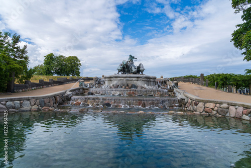 Gefionspringvandet water fountain in Copenhagen near the Little Mermaid
