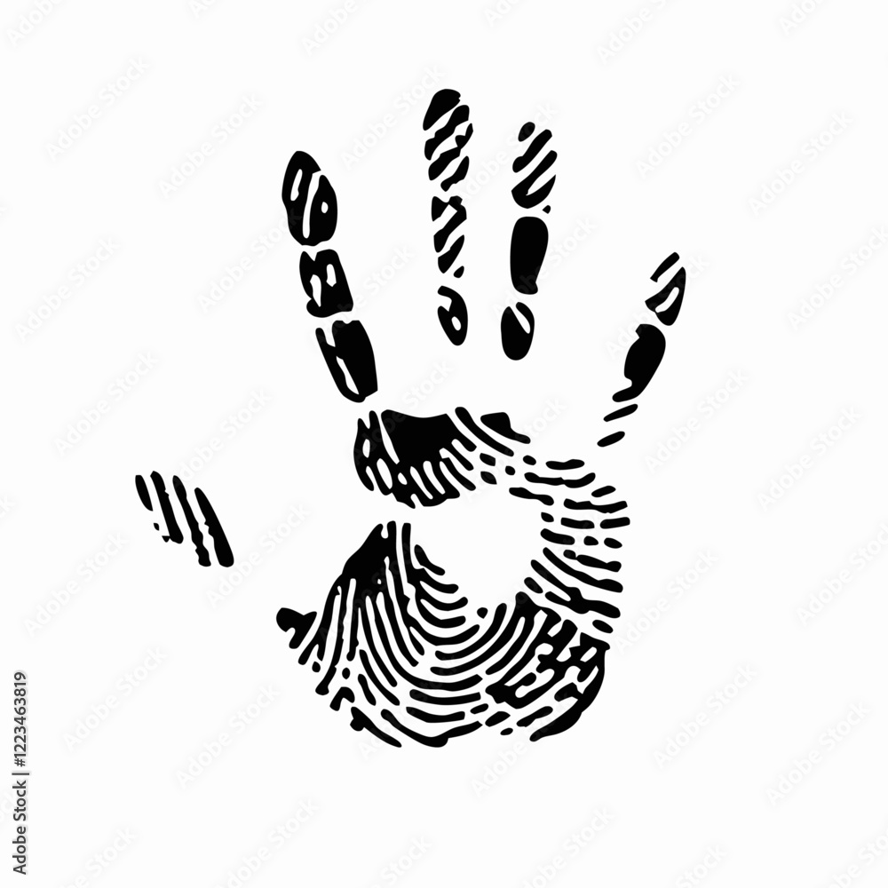 Hand finger print vector illustration (4) Hand finger print vector illustration (4)