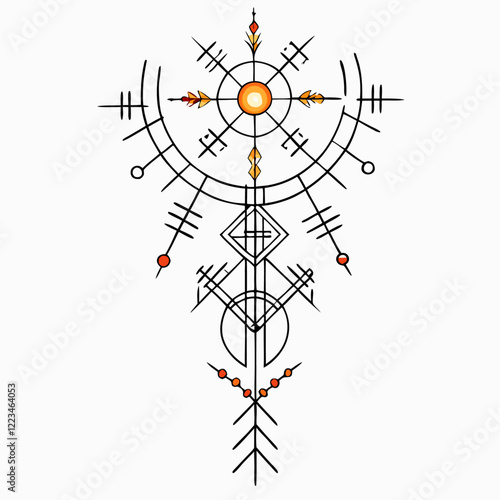 Magic ancient viking tatoo vector illustration (1)