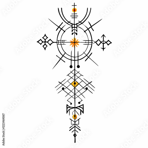 Magic ancient viking tatoo vector illustration (2)