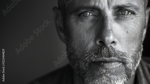 portrait of a man, black and white