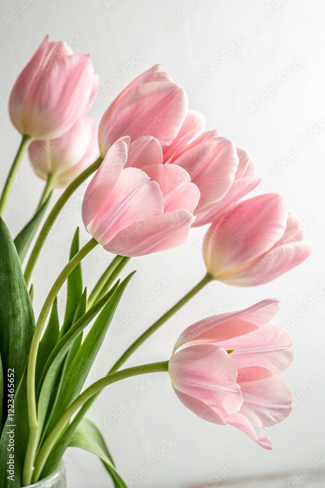 pink tulips in a vase, vertical image pink tulips in a vase, vertical image