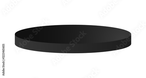 Black podium circle 3d Empty stage, product platform background, Vector illustration