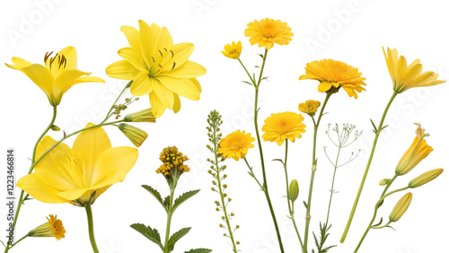 yellow flowers isolated on white
