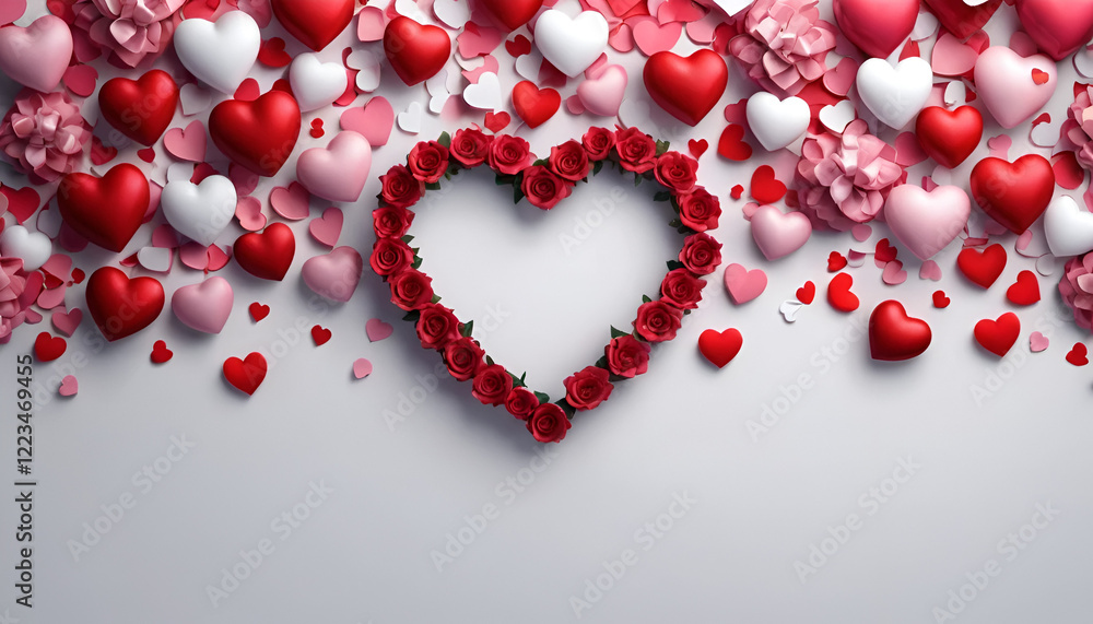 red hearts on a white background red hearts on a white background
