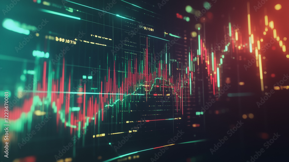 Abstract black background with Colorful charts and graphs with statistics to innovative analyze business potential and forecast future development of companies growth. Abstract black background with Colorful charts and graphs with statistics to innovative analyze business potential and forecast future development of companies growth.