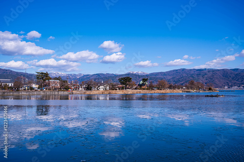 釜口水門から岡谷湖畔公園遊具広場方面 photo