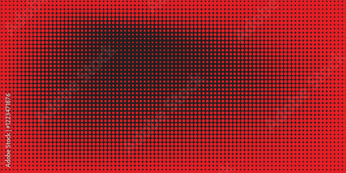 Dot red pattern screen led light gradient texture background. Abstract technology big data digital background. 3d rendering.