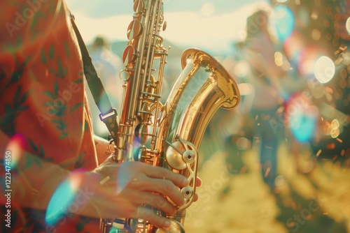 jazz musician playing outdoor concert