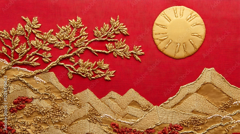 Naklejka premium chinese painting on the wall