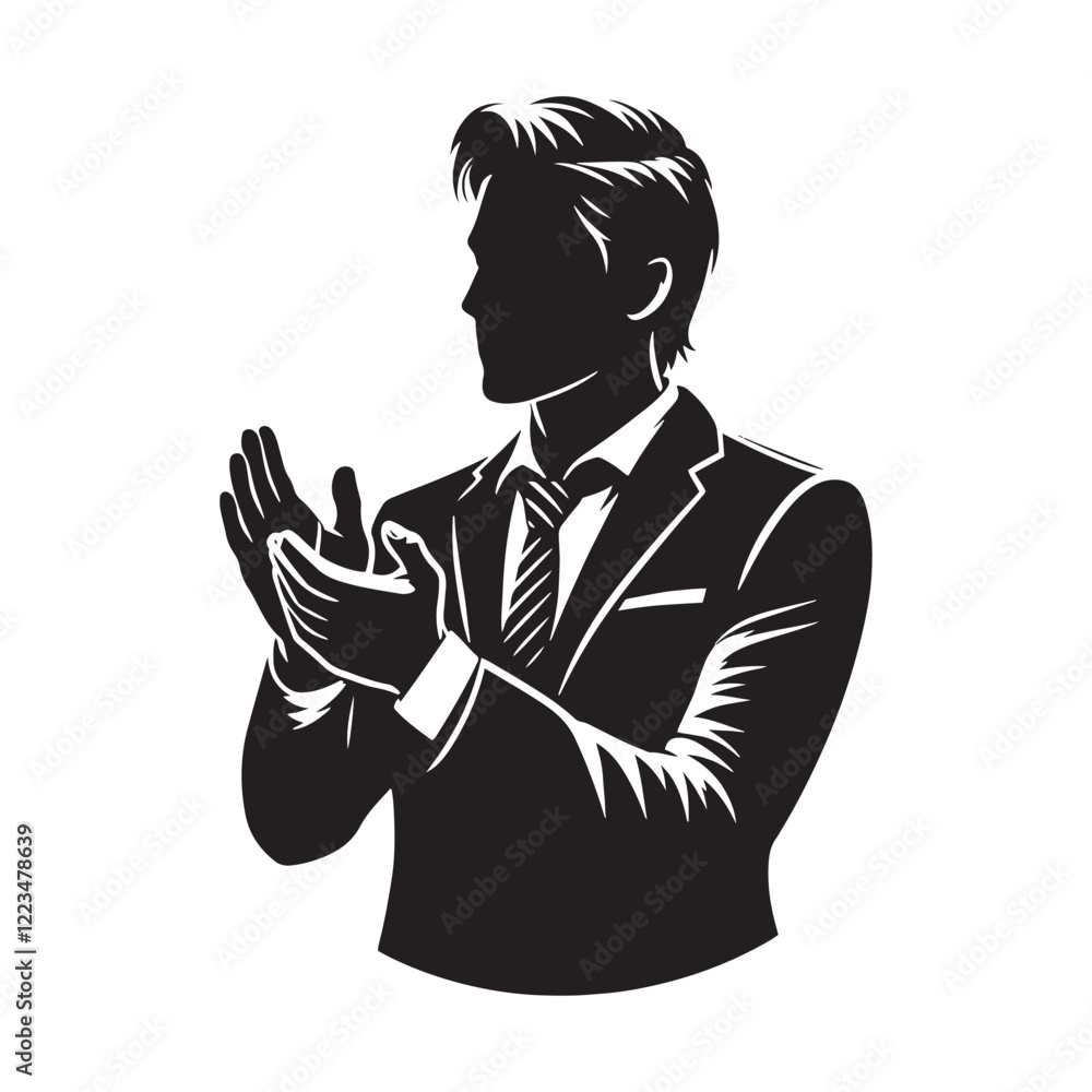Clapping person silhouette showing dynamic motion - clapping person silhouette - clapping person vector - clapping person illustration - applause silhouette - clapping vector
Clapping person silhouette showing dynamic motion - clapping person silhouette - clapping person vector - clapping person illustration - applause silhouette - clapping vector