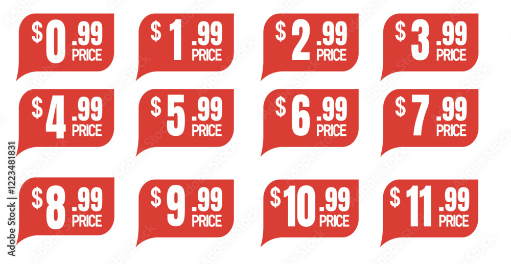 Red hot sale stickers, Stickers, Set sale price labels, Set Pricing And Offer Stickers	