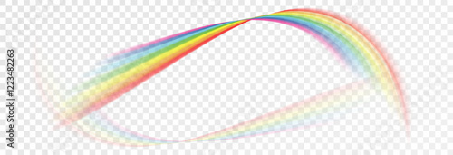 Rainbow, realistic rainbow spectrum on transparent background, vector png.