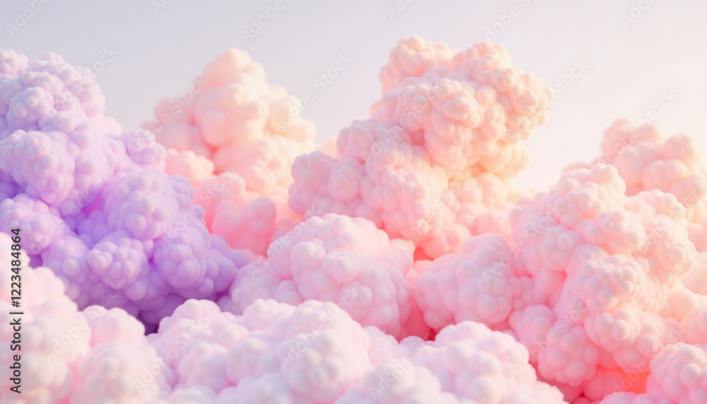Fototapeta premium Colorful abstract fluffy clouds in soft pastel shades
