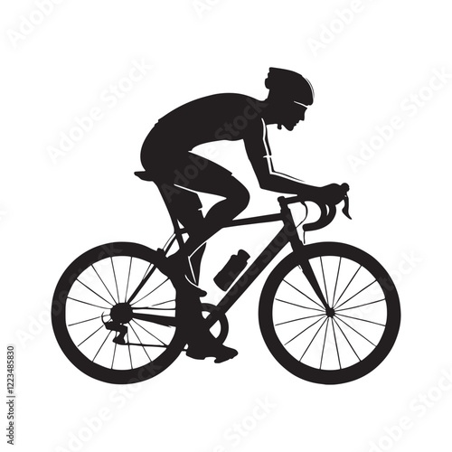 Person cycling silhouette for endurance sports and biking events - person cycling silhouette - person cycling vector - person cycling illustration - cycling silhouette - cycling vector
