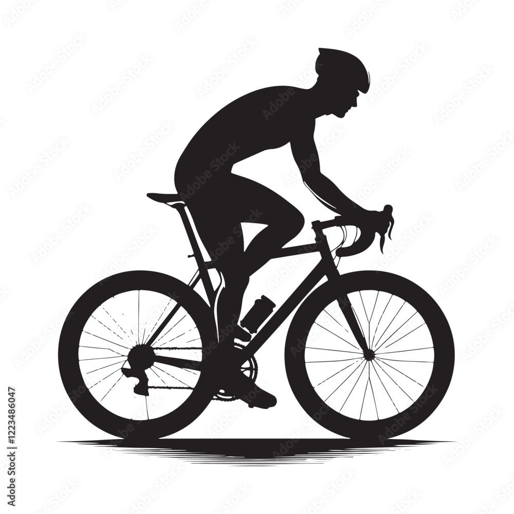 Obraz premium Person cycling silhouette for outdoor exploration and adventure visuals - person cycling silhouette - person cycling vector - person cycling illustration - cycling silhouette - cycling vector 
