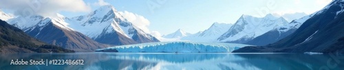 Wallpaper Mural Serene glacier nestled in the Chilkat Mountains peaks, mountain, snow, nature Torontodigital.ca