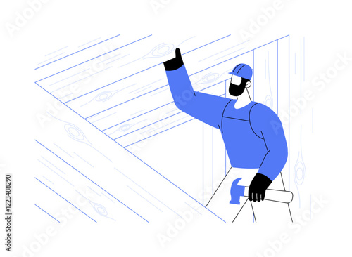Professional builder isolated cartoon vector illustrations.