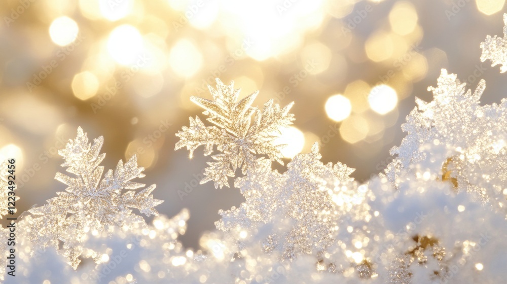 Sparkling Snowflakes in Golden Sunlight Sparkling Snowflakes in Golden Sunlight