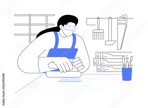 Working space isolated cartoon vector illustrations.