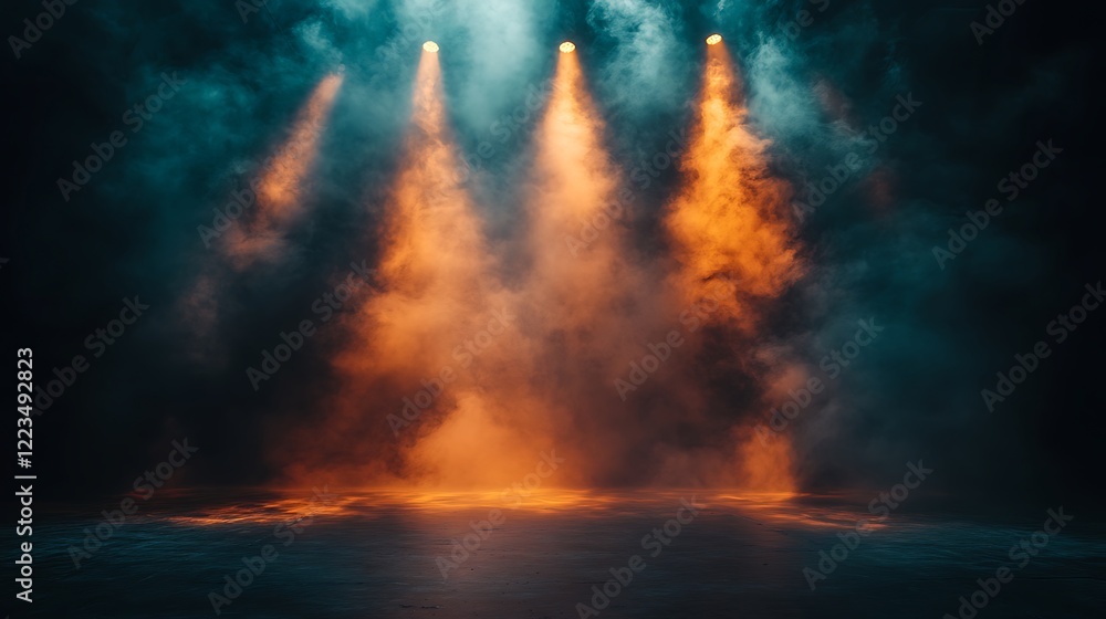 Naklejka premium dramatic spotlight beam through thick picture