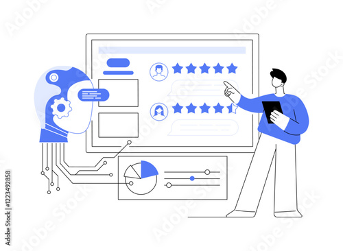 AI-Enhanced Customer Feedback Analysis abstract concept vector illustration.