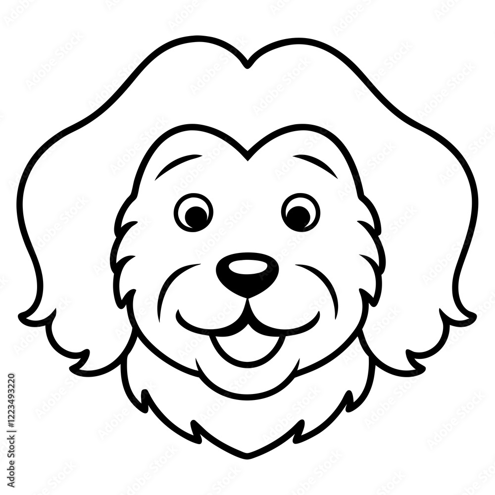 Funny lowchen dog head vector art Funny lowchen dog head vector art