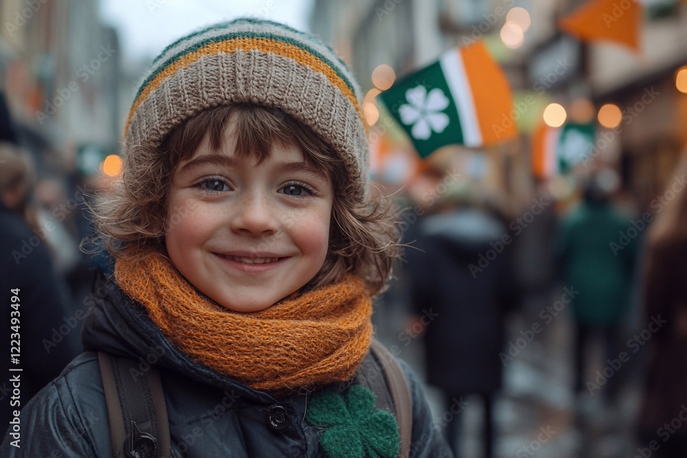 Children in Irish costumes with shamrocks on their clothes dancing a traditional Irish dance at a holiday.
Children in Irish costumes with shamrocks on their clothes dancing a traditional Irish dance at a holiday.