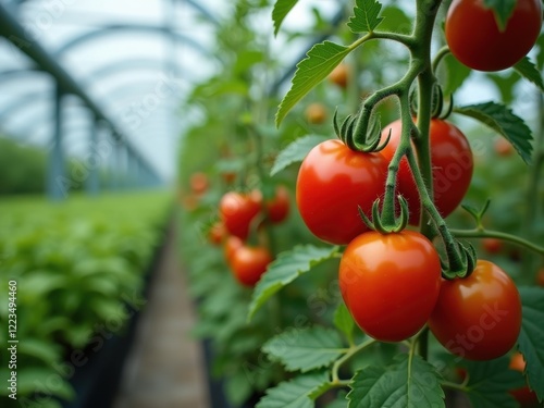 Wallpaper Mural Innovative agriculture showcases thriving tomato plants in a greenhouse environment during daylight hours Torontodigital.ca