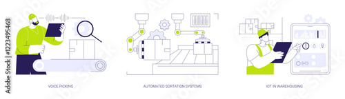 Inventory technologies abstract concept vector illustrations.