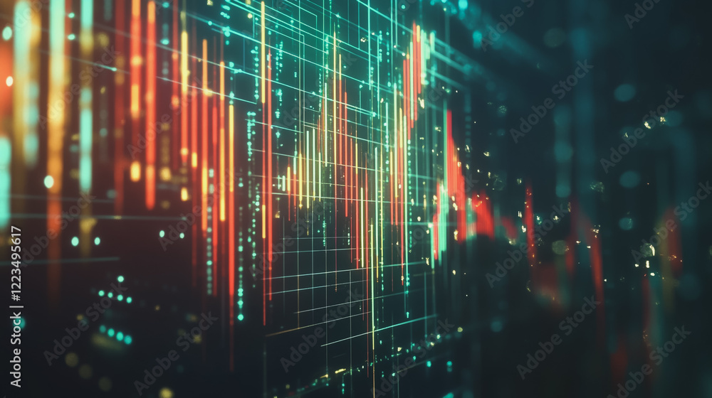 custom made wallpaper toronto digitalAbstract black background with Colorful charts and graphs with statistics to innovative analyze business potential and forecast future development of companies growth.