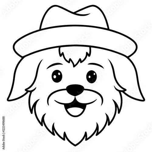 Funny maltese dog head vector art