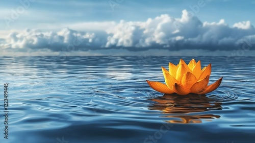 Fototapeta Naklejka Na Ścianę i Meble -  Serene Water Lily: A Moment of Tranquility